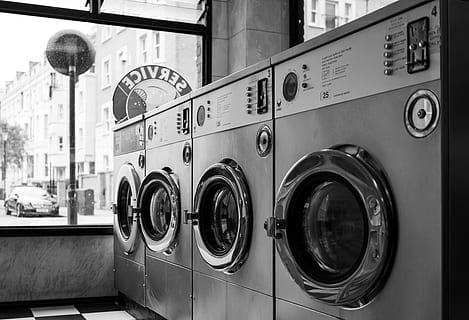Tvättmaskiner på rad