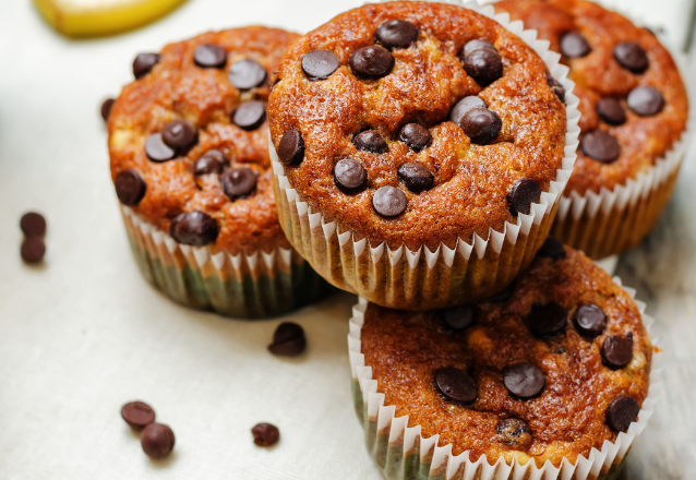 Bananmuffins med choklad